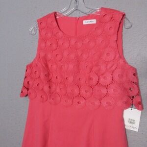 Calvin Klein Dress 10 Crochet Overlay Sheath‎ Career Church Unique Style NWT